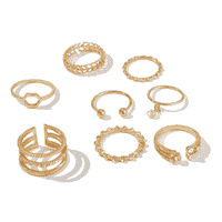 Аксесоари персонализирани ретро геометрични Бохемски пръстен отворен хоп комплект бижута дизайн пръстени пръстени злато