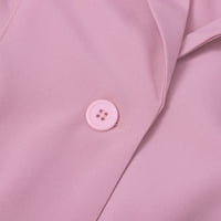 Vedolay coats дамски плюс размер небрежен дълъг ръкав Отворен фронтен жилетка работен офис блейзър яке, розово m