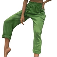 Женски удобни панталони с висока талия на талията Лято за летен крак Плажен салон панталони Сящни цветове Разхлабени йога пижама панталони