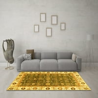 Ahgly Company Indoor Round Ориенталски жълти традиционни килими, 4 'кръг
