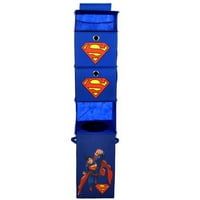Modern Littles Superman Closet висящ организатор и кошчета за съхранение - синьо