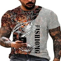 Paille Mens 3D отпечатани ежедневни тениски модни парти мускулни тениски екипаж на шията лятна блуза пуловер