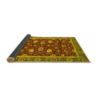 Ahgly Company Indoor Rectangle Oriental Yellow Modern Area Rugs, 8 '12'