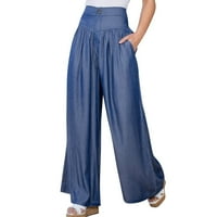 zuwimk sweatpants жени, женски среден възход на еластична талия на талия на открито спорт памук лагерни панталони сини, xl