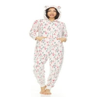 Bearpaw женски размити пижами с пухкава качулка и уши, едно парче