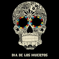 Момче на поп арт арт арт дълъг ръкав - Dia de los Muertos