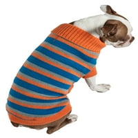 Pet Life ® Тежка кабелна плетена раирана моден дизайнер поло куче пуловер
