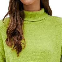 Дамски есенни пуловери Разчистване Женски модни дълги ръкави кръгли деколтово пуловер върхове блуза плетен пуловер