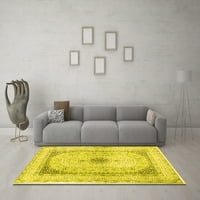 Ahgly Company Indoor Square Persian Yellow Traditional Area Rugs, 3 'квадрат