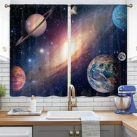 Innerwin кухненски завеси Валанс Топър завеси прът джоб галактика за прозорци декор декор Дом луксозни нива полупрозрачен кратък панел Стил за хол- W: 28 H: 39 * Панели
