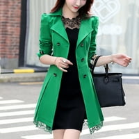 Кети-чн палто за жени ежедневни цип нагоре леко яке с джобове анорак палто зелено, ШЛ