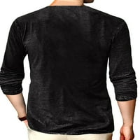 Тениски за мъжки тениски Zodanni с дълъг ръкав Небрежна блуза Модна пуловер Работа Основен тий черно 2xl