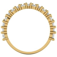 1. CT Brilliant Round Cut Синтетичен бял сапфир 18K Жълта златна лента SZ 11