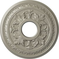 Екена Милуърк 3 8 од 1 4 ид 1 2 П Балтимор таван медальон, ръчно рисуван перлено бял