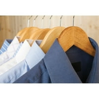 Бамбукова Горна закачалка, БО от екологични плоски дървени закачалки с лаково покритие и хром въртяща се кука за риза яке или блуза