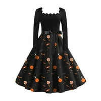 Небрежна модна мода за Хелоуин Винтидж рокля с дълъг ръкав