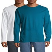 Джордж мъжки и големи мъжки Дълъг ръкав памук екипажа тениска-пакет, до Размер 3ХЛТ