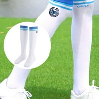 Аоанидони Дамски за голф чорапи прегради бедро високи ивици чорапи за голф училище синьо