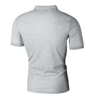 Мъжки мускулни поло ризи тънък голф тениски с къс ръкав небрежен цип Laper Comfy Tees Top