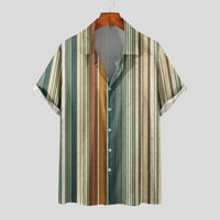 Нова пролетна мода Fresh Trends & Styles, Poropl Summer Hawaiian Beach Print Turndown Boho Blouse for Men Clearance Green Size 10