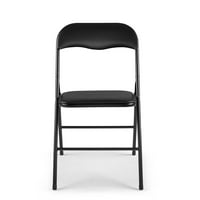Бял черен пластмасов сгъваем стол за сватбени търговски събития, подредени сгъваеми столове с подплатена седалка за възглавница