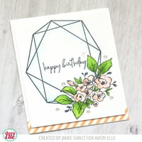 Avery Elle Clear Stamp Set 4 x6 -модерна флорална рамка