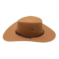 Възрастни ежедневни солидни лято западна модна каубойска слънчева шапка широка ръб за пътуване слънчева шапка