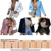 Glonme Open Front Blazer за жени Slim Fit Work Business Jackets Небрежни блейзери с дълъг ръкав тъмносин XL XL