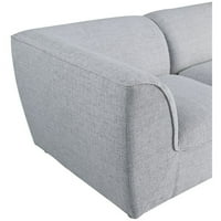 Меридиански мебели Miramar Grey трайно бельо текстуриран модулен диван